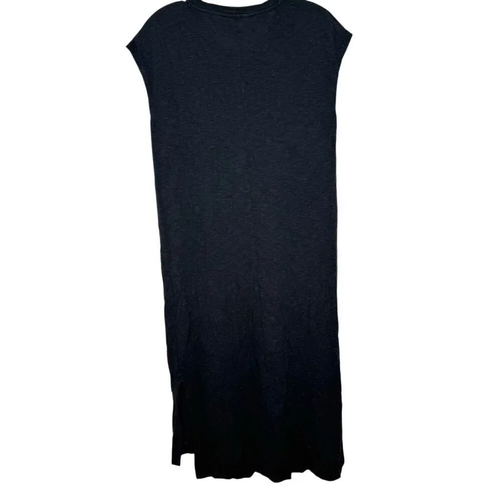Madewell Black Short Sleeve Shirt Dress Size S Round Neck Casual Lightweight - Picture 5 of 10